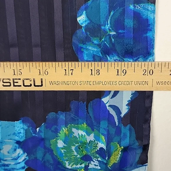 Infinity Circular Scarf Blue, Yellow & Black Floral Print 70 X 20 - Picture 4 of 7